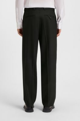 Two-piece modern-fit suit in stretch twill, Black
