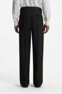 Two-piece modern-fit suit in stretch twill, Black