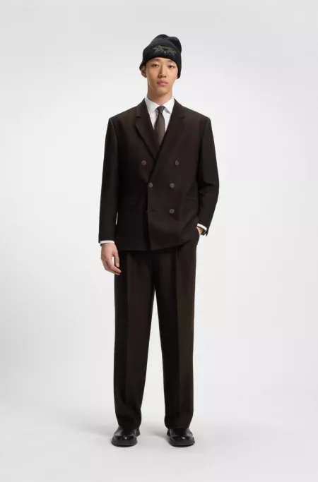 Modern-fit blazer in herringbone stretch dobby