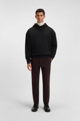 Cotton-terry hoodie with artwork, Black