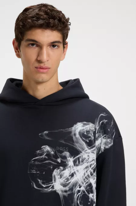 Cotton-terry hoodie with artwork