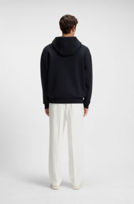 Cotton-terry hoodie with artwork, Dark Blue