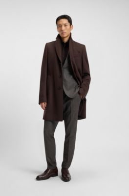 Cap-toe Derby shoes in grained leather, Dark Brown