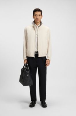 Water-repellent reversible jacket with check pattern, Natural