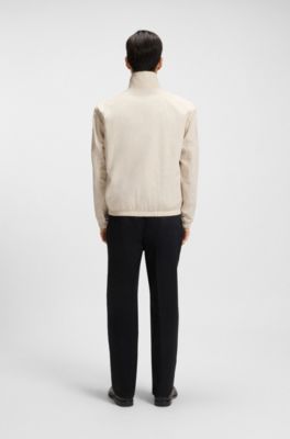 Wasserabweisende Wendejacke mit Karo-Muster, Natur