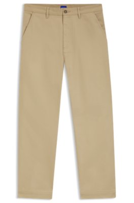 Baggy-fit trousers in stretch-cotton canvas