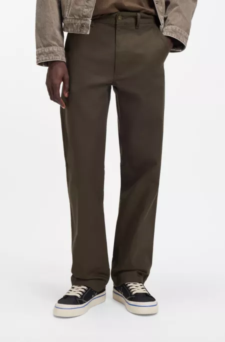 Pantalon Regular en toile de coton stretch