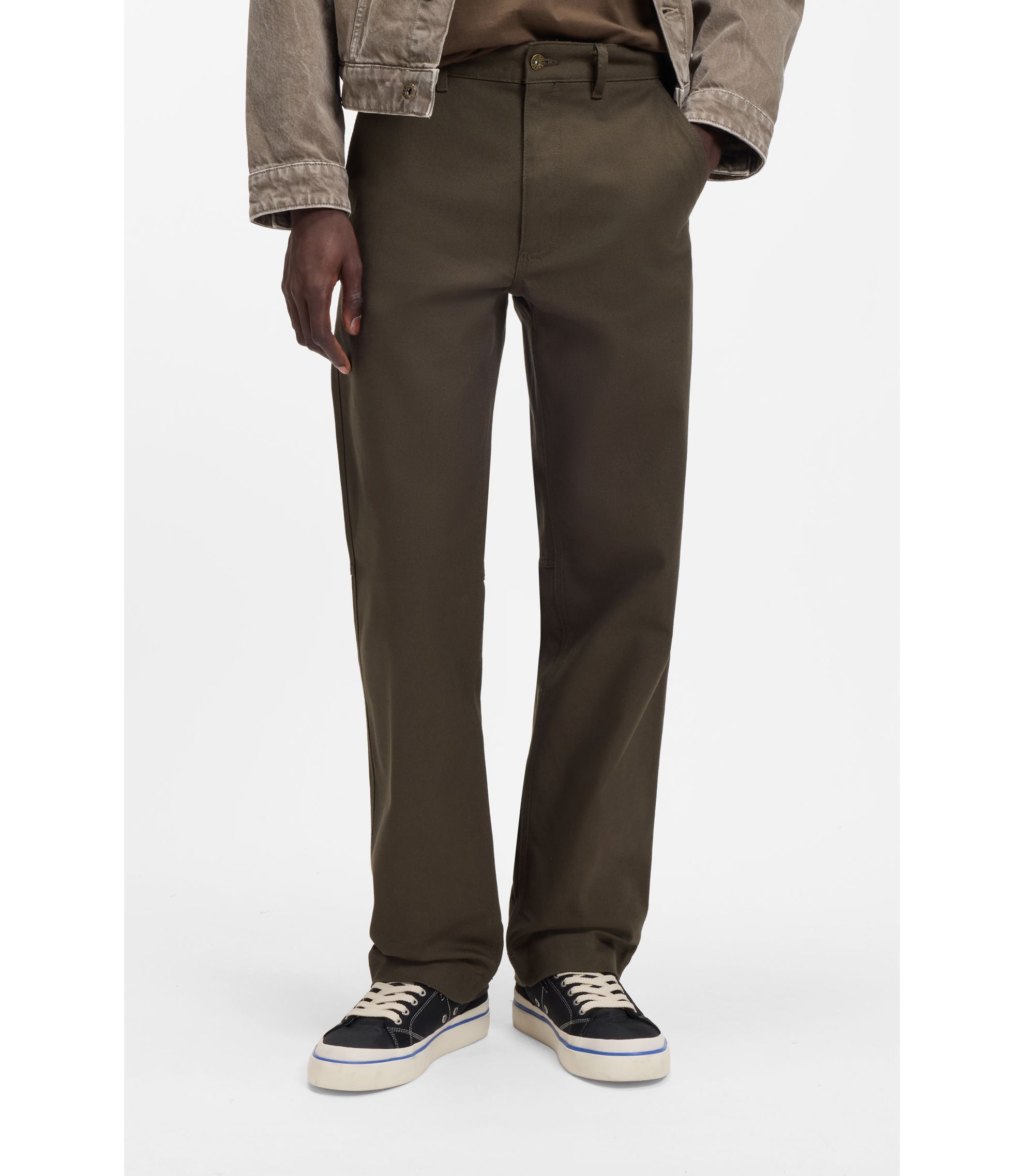 Regular-Fit Hose aus Stretch-Baumwoll-Canvas