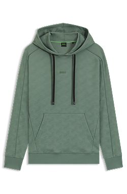 Regular-fit hoodie with quilted jacquard