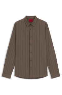 Relaxed-fit shirt in brushed cotton flannel, Grey