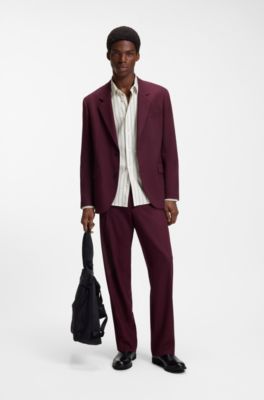 Relaxed-fit shirt in brushed cotton flannel, White Stripes
