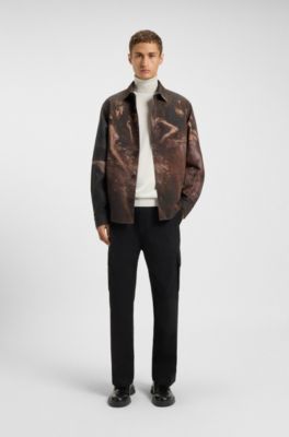 Oversized-fit shirt in cotton with ballerina print, Patterned