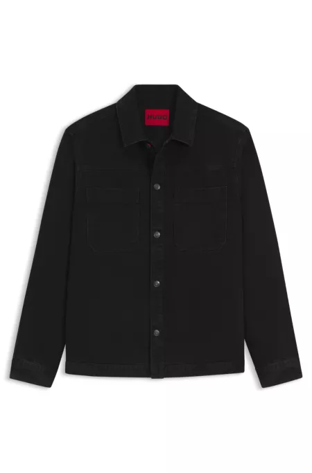 Oversized-fit shirt in cotton denim