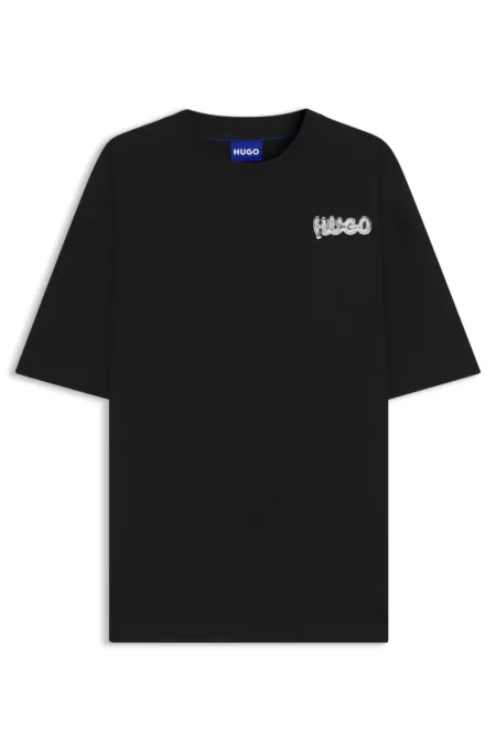 All-gender cotton-jersey T-shirt with logo prints