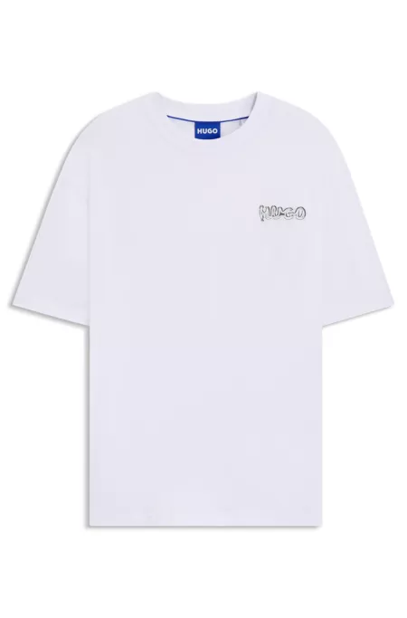 All-gender cotton-jersey T-shirt with logo prints