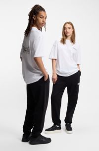 All-gender T-Shirt aus Baumwoll-Jersey mit Logo-Prints, Weiß