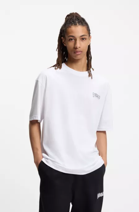 All-gender cotton-jersey T-shirt with logo prints