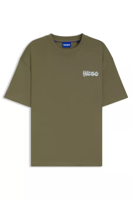 All-gender cotton-jersey T-shirt with logo prints