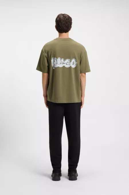 All-gender cotton-jersey T-shirt with logo prints