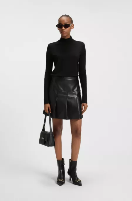 Mock-neck sweater in merino wool