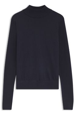 Mock-neck sweater in extra-fine virgin wool
