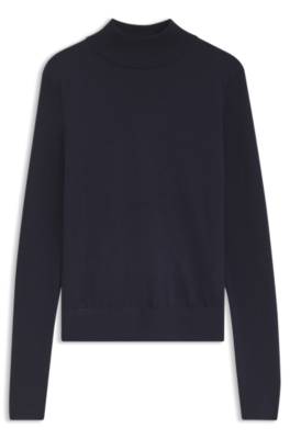 Hugo Mock-neck sweater in extra-fine virgin wool polotröjor dam – bild 4