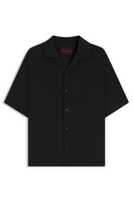 Oversized-fit shirt in wool-blend twill 1