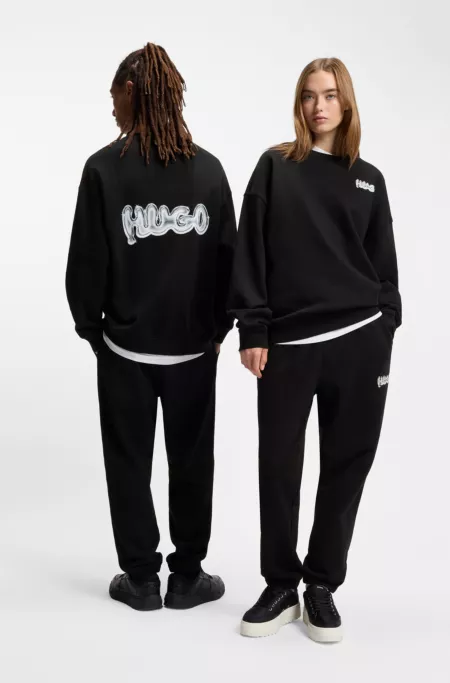 All-gender cotton-terry sweatshirt with logo prints