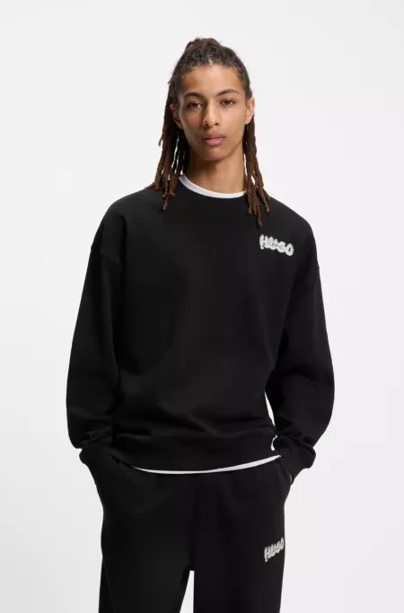 All-gender cotton-terry sweatshirt with logo prints