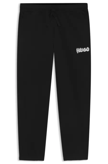 Cotton-terry tracksuit bottoms with logo print