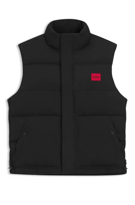 Water-repellent gilet with logo badge