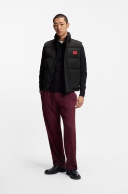 Water-repellent gilet with logo badge, Black