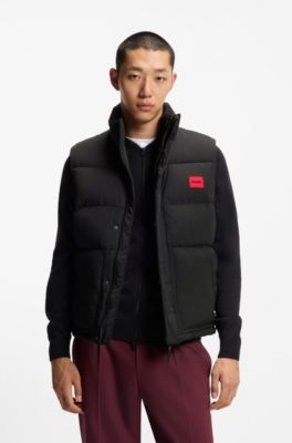 Water-repellent gilet with logo badge, Black