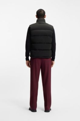 Water-repellent gilet with logo badge, Black