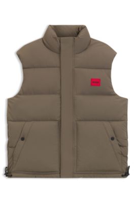Water-repellent gilet with logo badge, Grey