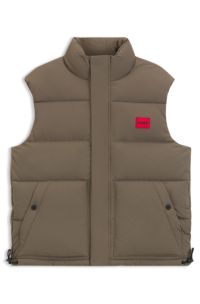 Water-repellent gilet with logo badge, Grey
