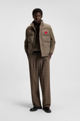 Water-repellent gilet with logo badge, Grey