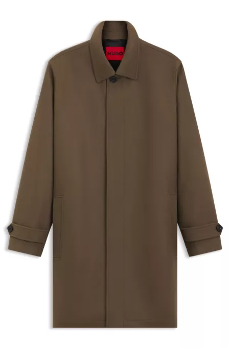 All-gender car coat in a wool blend
