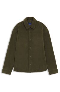 Relaxed-fit shirt in soft teddy, Olive