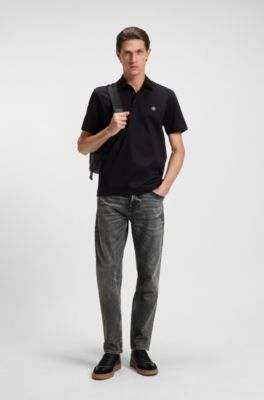Maine regular-fit jeans in grey comfort-stretch denim, Black
