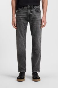 Jean Regular Maine en denim stretch gris confortable, Noir