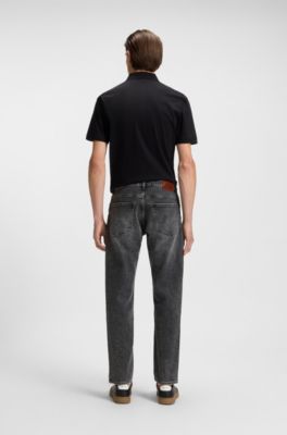 Maine regular-fit jeans in grey comfort-stretch denim, Black