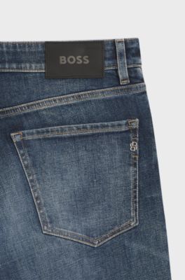 Maine regular-fit jeans in blue comfort-stretch denim, Blue