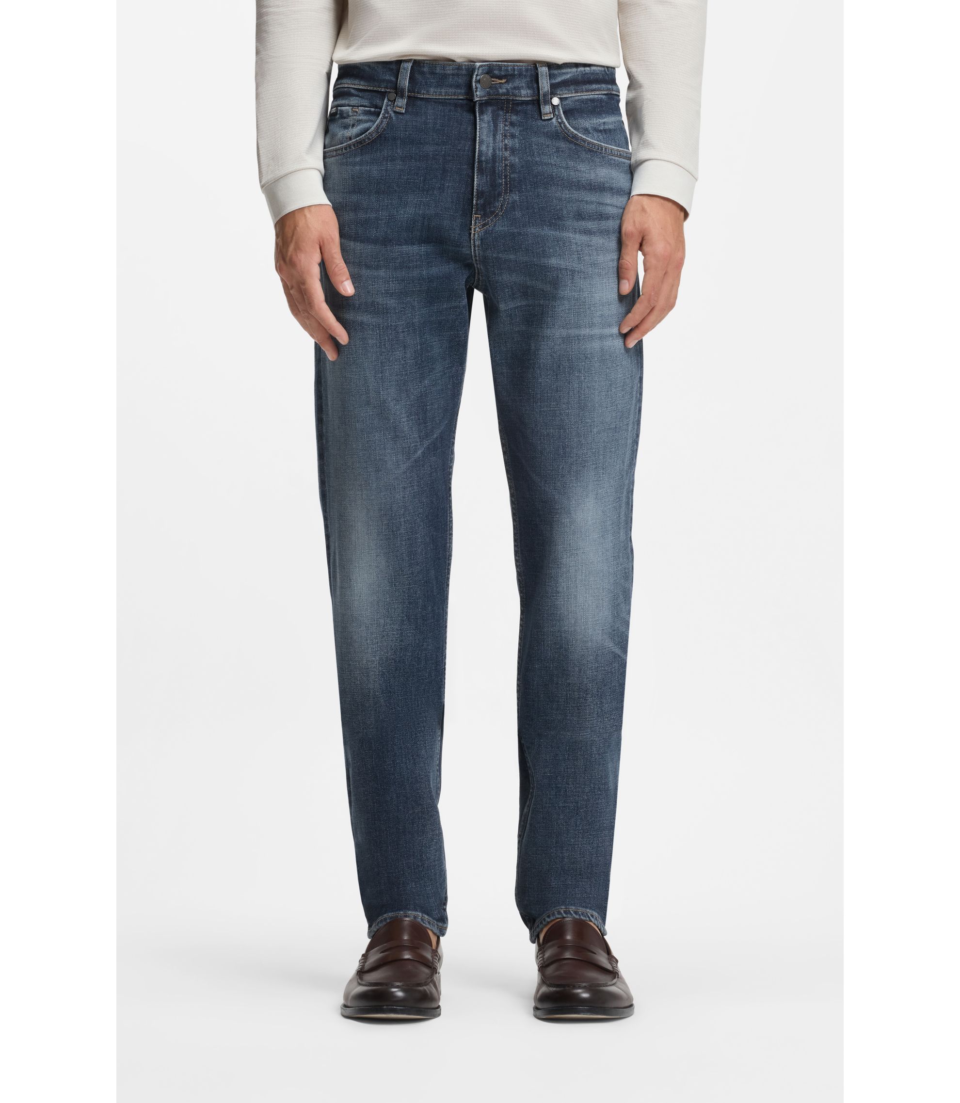 Maine Regular-Fit Jeans aus bequemem Stretch-Denim in Blau