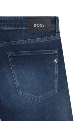 Delaware slim-fit jeans in blue soft-touch denim, Dark Blue
