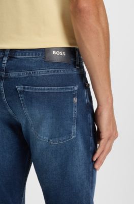Delaware slim-fit jeans in blue soft-touch denim, Dark Blue
