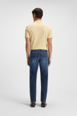 Delaware slim-fit jeans in blue soft-touch denim, Dark Blue