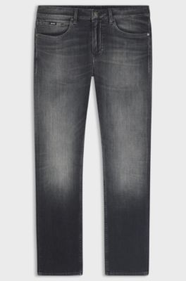 Delaware slim-fit jeans in blue Italian-made denim, Dark Grey