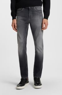 Delaware slim-fit jeans in blue Italian-made denim, Dark Grey