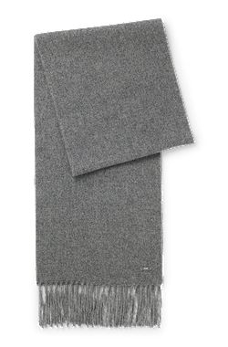 Woven cashmere scarf with metallic logo trim